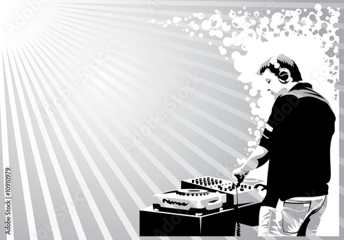 black and white dj