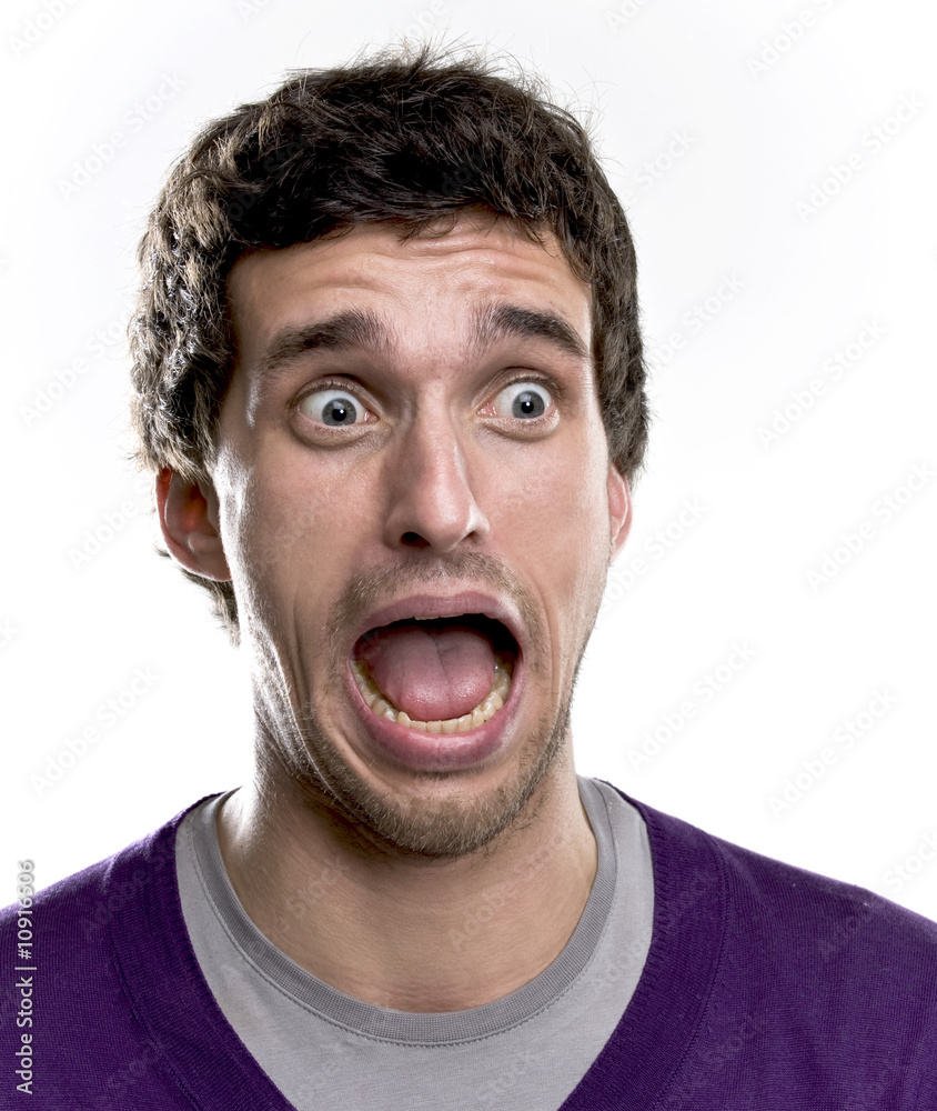 man screaming surprised man screaming surprised