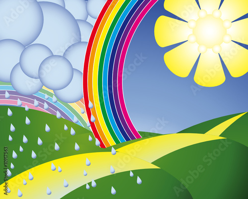 Vector sunny landscape