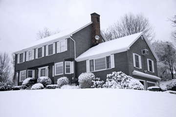 Snowy house