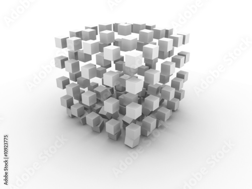 Big monochrome gray cube