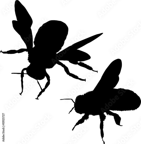 bee vector silhouettes