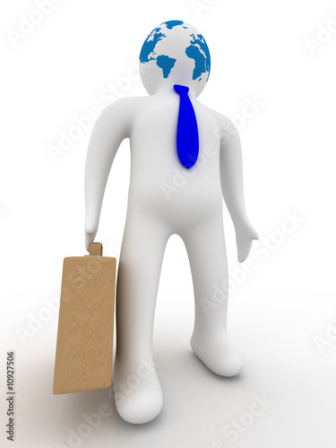 businessman on a white back...