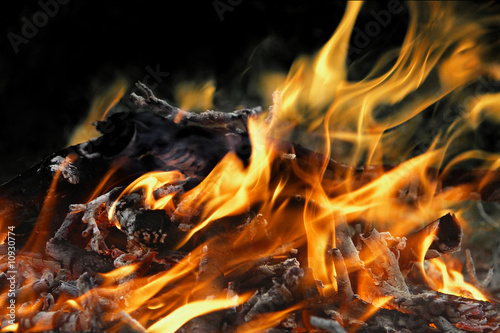 Detail fire blaze on neutral background