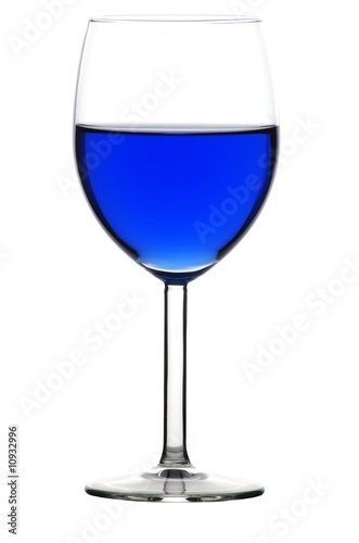 Wineglass of blue liquid