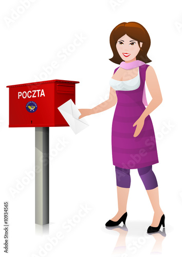 Mag dépose une lettre en Pologne (reflet)