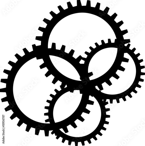 Black sprocket on white background