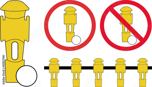 Foosball set on white background