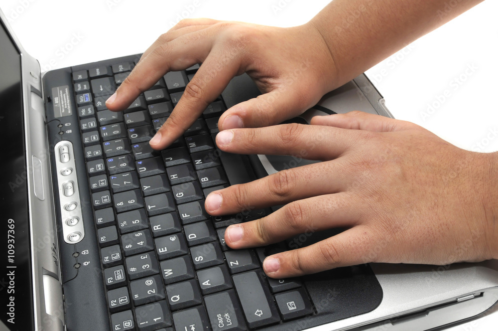 Hand on the keyboard Hand on the keyboard