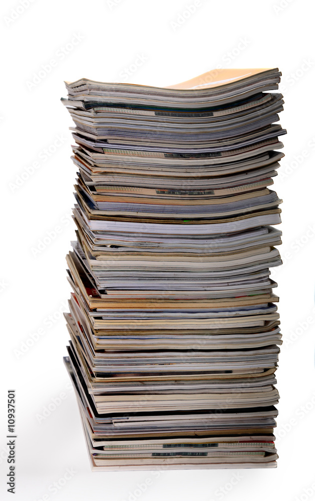 Stack of magazines isolated on white Stack of magazines isolated on white