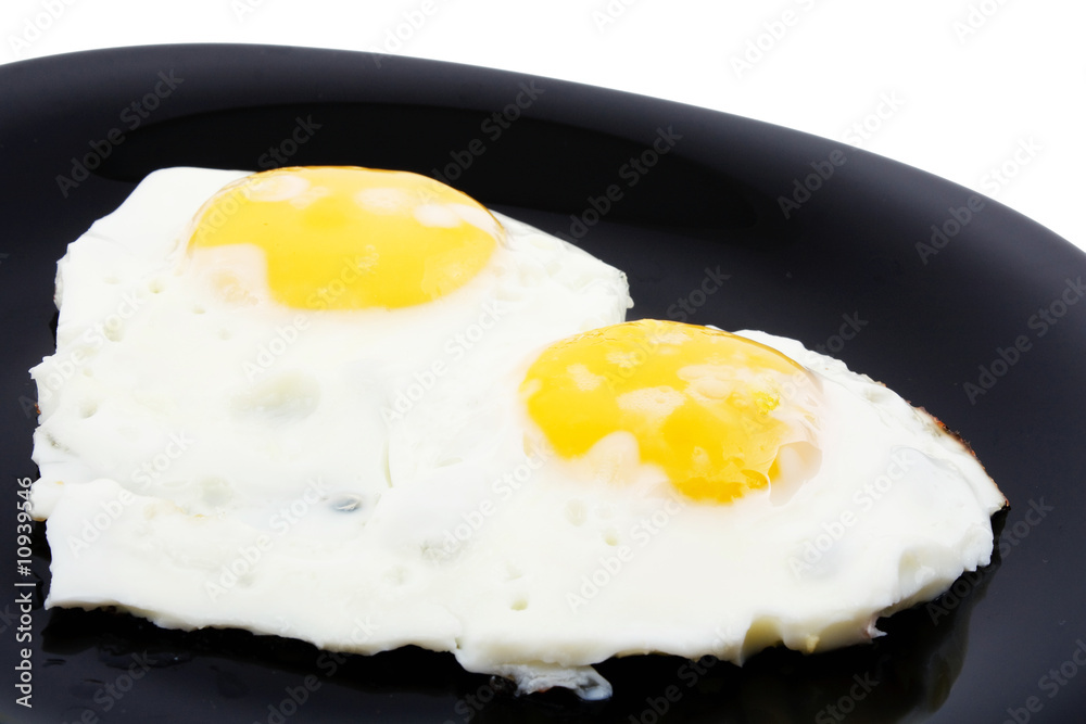 fried eggs on black fried eggs on black