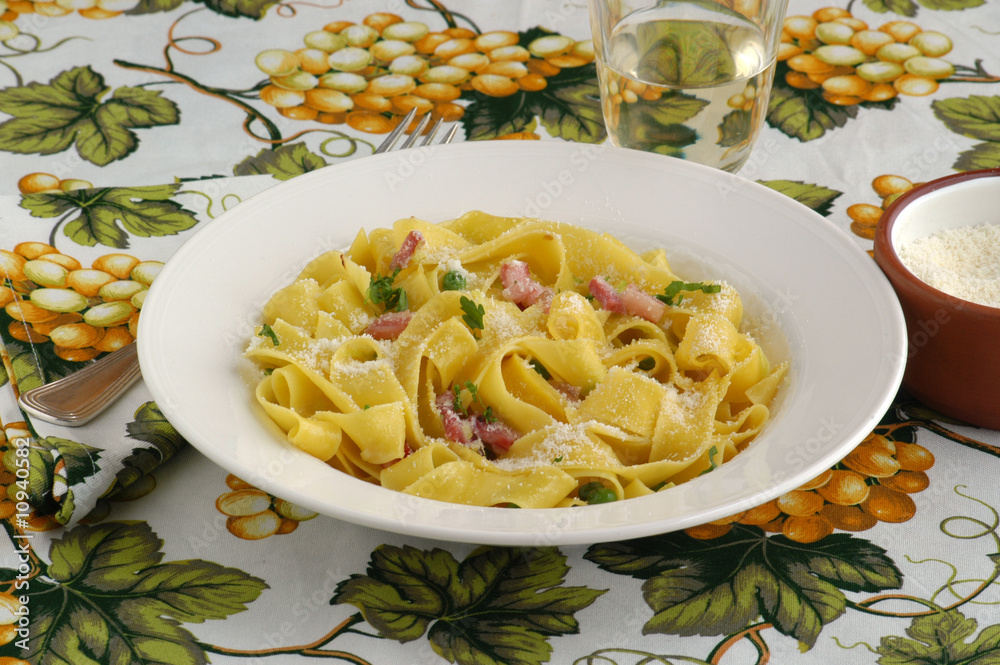 Pappardelle Con Piselli E Pancetta Primi Ricette Del Veneto Stock Photo Adobe Stock