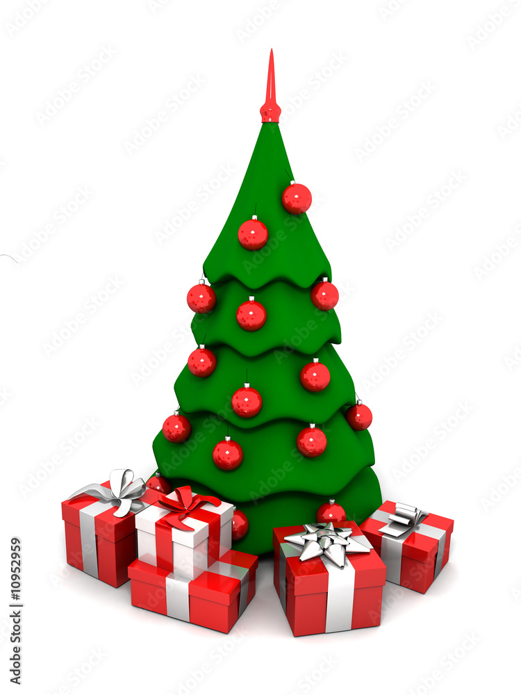 a new-year tree and gifts a new-year tree and gifts