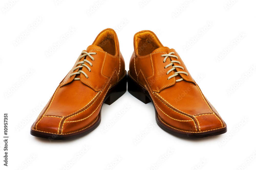 Orange shoes isolated on the white background Orange shoes isolated on the white background