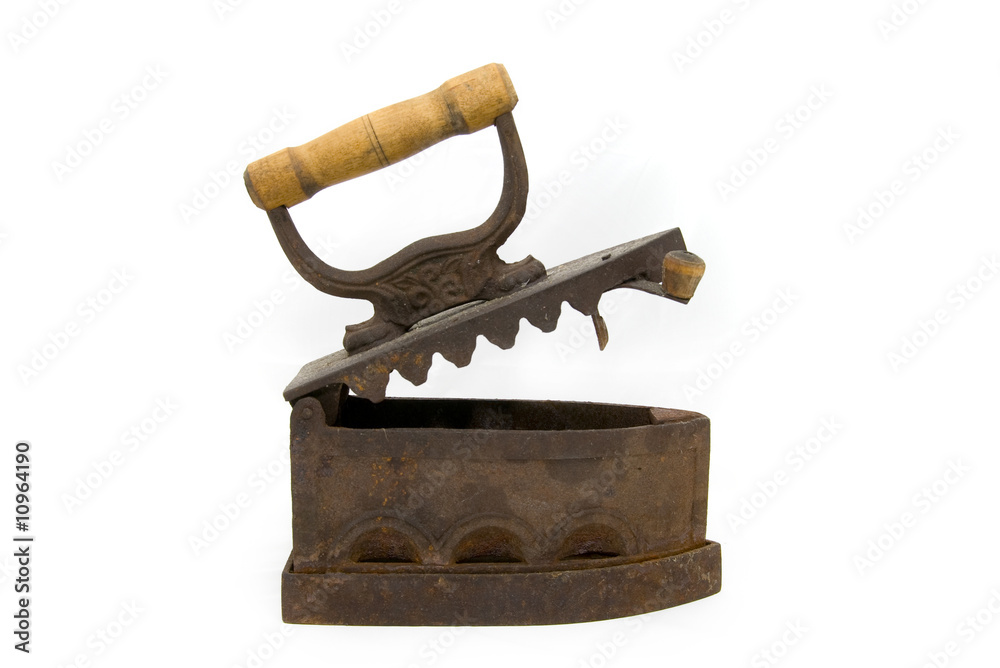 Old big rusty iron isolated on white background Old big rusty iron isolated on white background