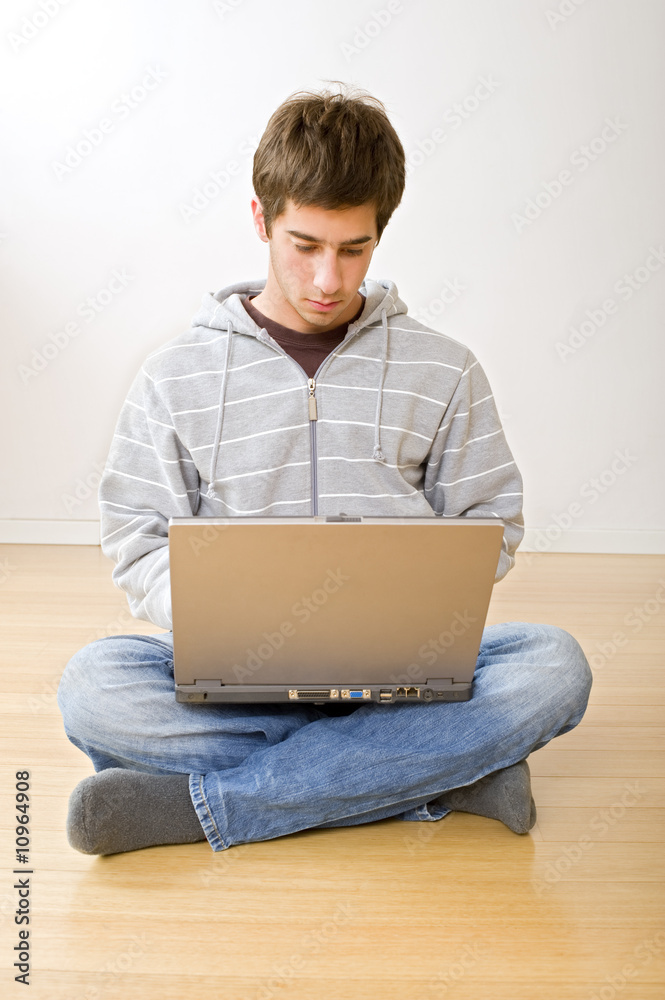 teenager and laptop computer teenager and laptop computer