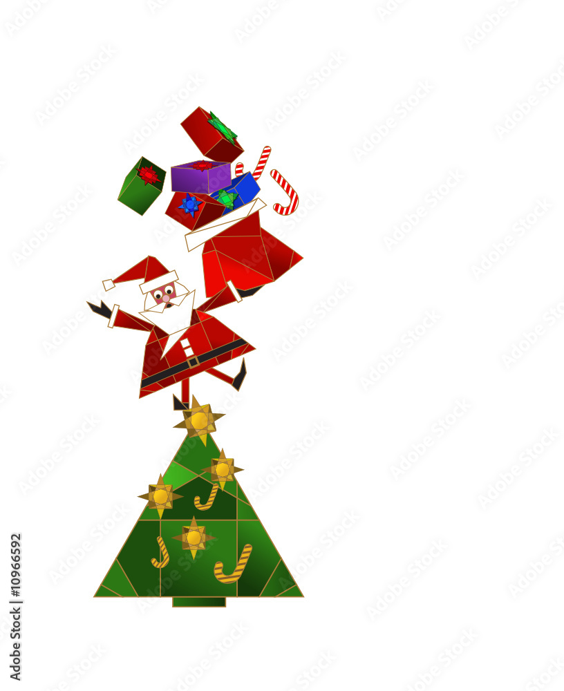 Santa Claus on Christmas Tree