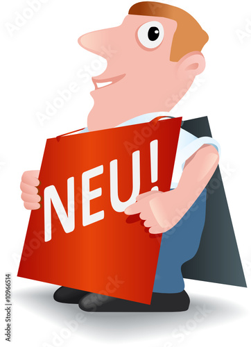 Figur mit Werbeschild neu