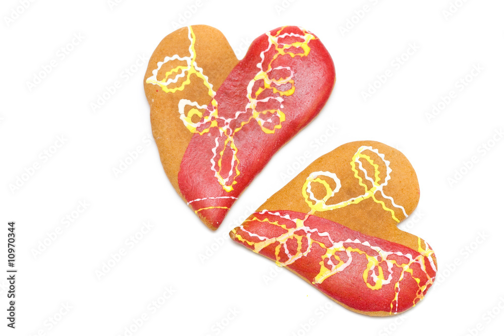 Fototapeta premium Heart shaped cookies isolated