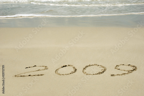 2009 writing on the sand beach