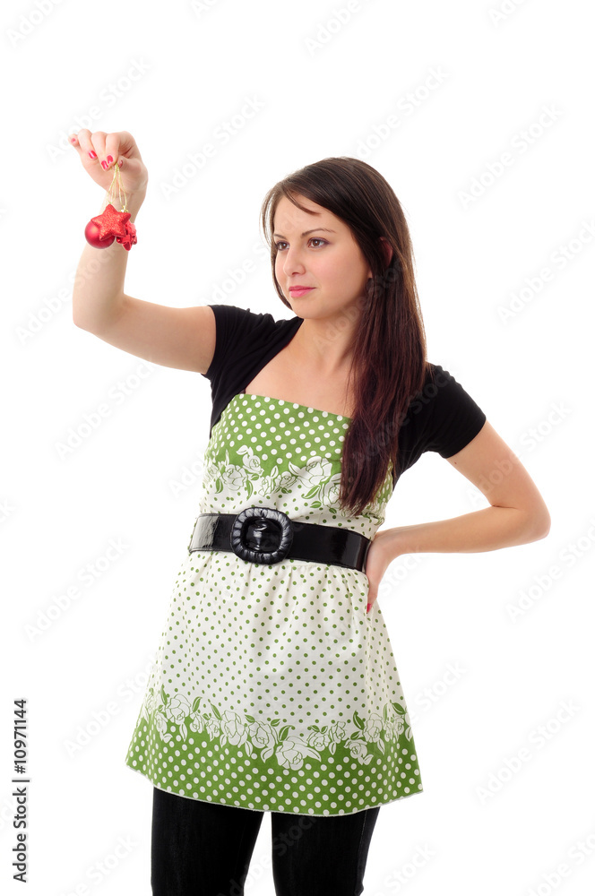 Pretty girl with Christmas decoration Pretty girl with Christmas decoration