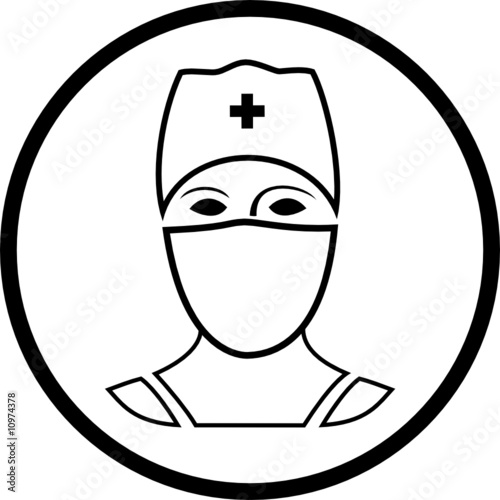 Vector doctor icon. Black and white. Simply change.