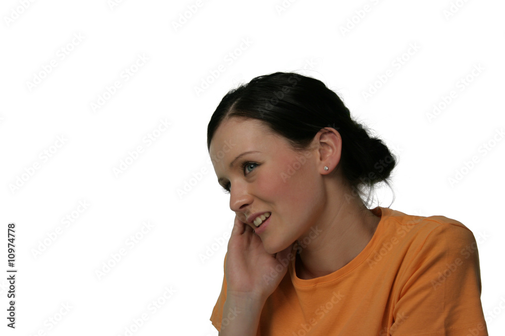 Beautiful attractive woman thinking and looking Beautiful attractive woman thinking and looking