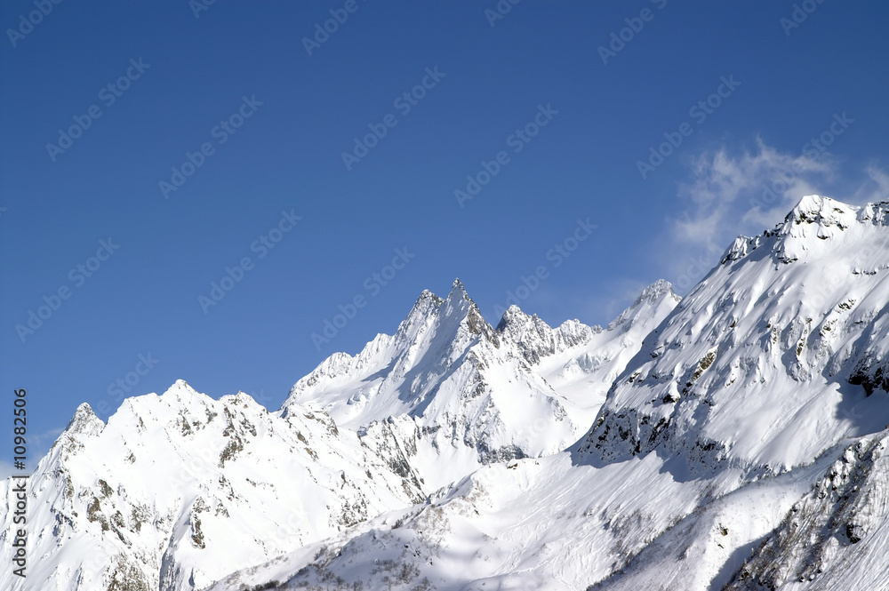 Caucasus Mountains. Dombaj. Winter