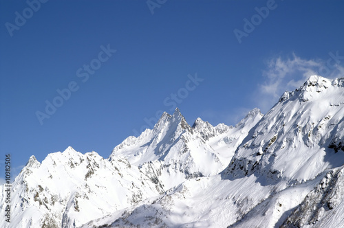 Caucasus Mountains. Dombaj. Winter