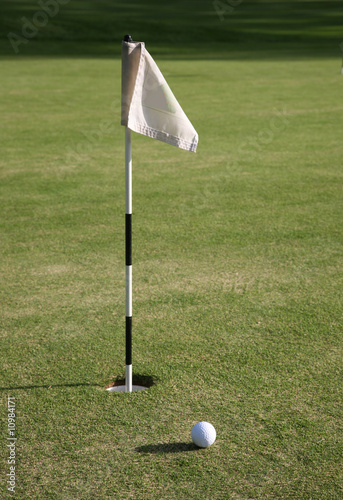 Golf-flag and golf-hole