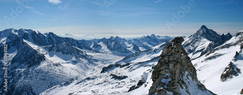 Panoramic view of Hintertux glacier in Austria photo