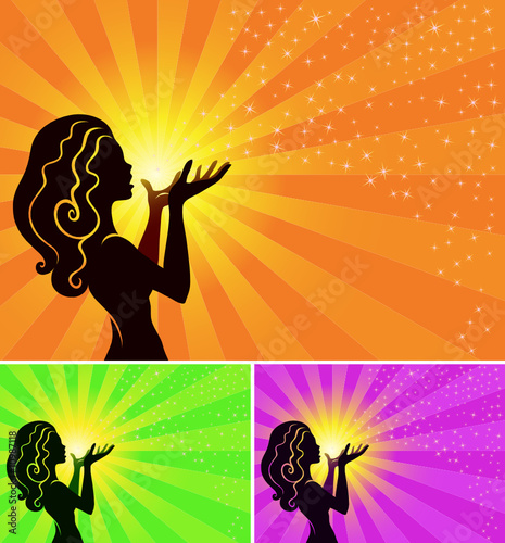 a fairy girl makes a wish and blows the stardusts