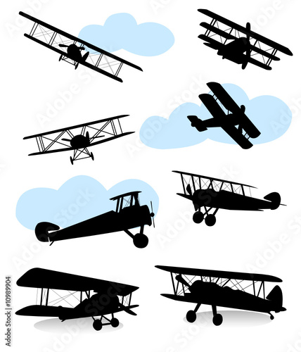 Collection of silhouettes of various planes