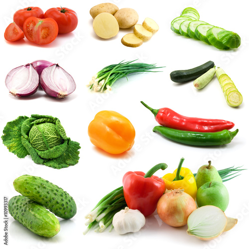 vegetables isolated on the white