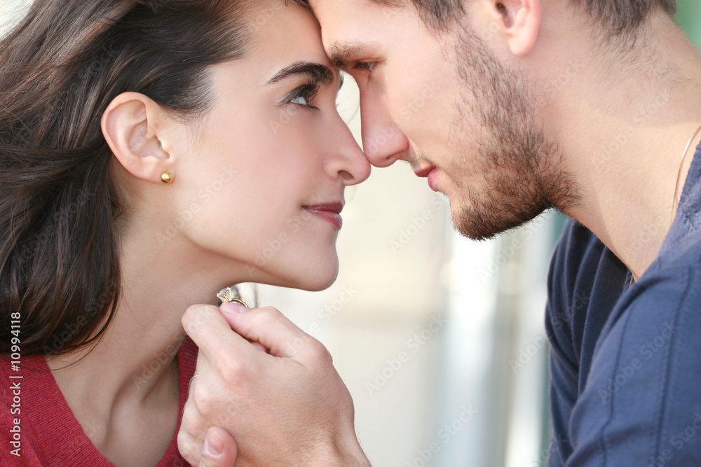 Happy Engaged Couple in Love Happy Engaged Couple in Love