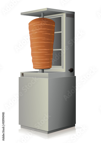 Machine à kebab éteinte (reflet)