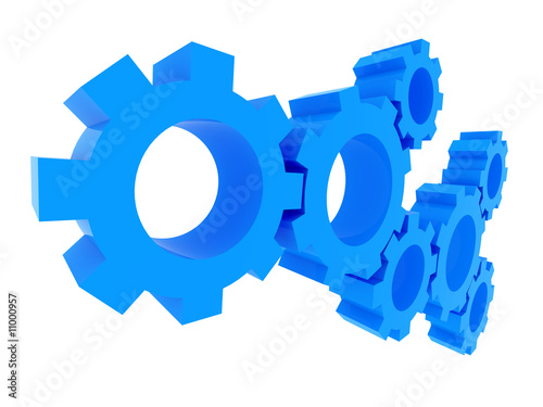 3D gears. Teamwork concept.
