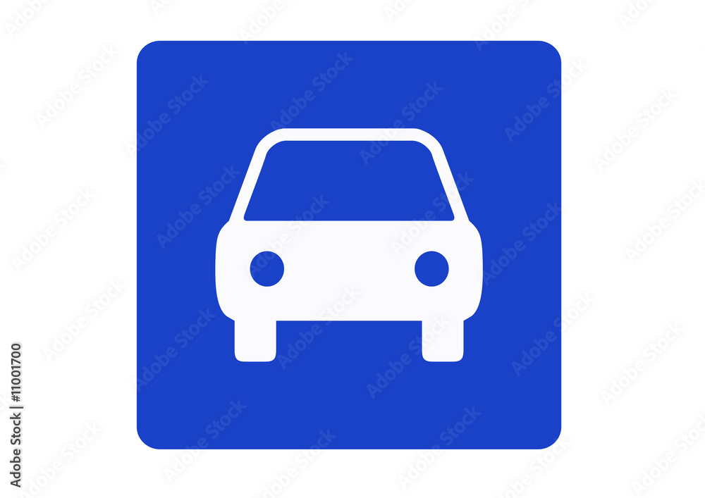 car blue sign