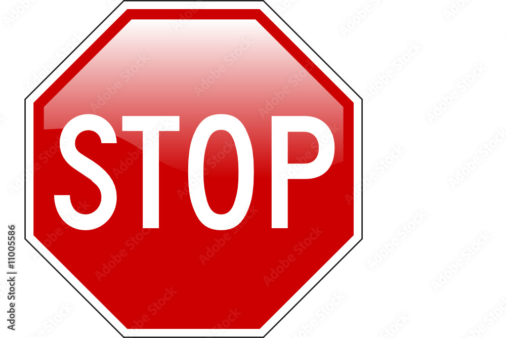 Stop sign with glossy effect Stop sign with glossy effect