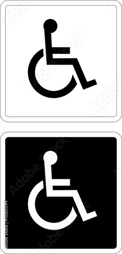 Disabled Sign in Black and White