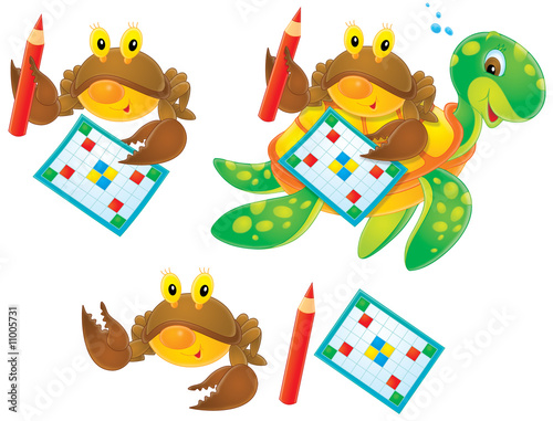 Crab, turtle and crossword