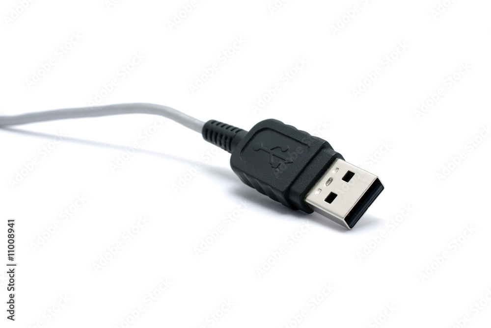 USB connector with shadow isolated on white background. USB connector with shadow isolated on white background.