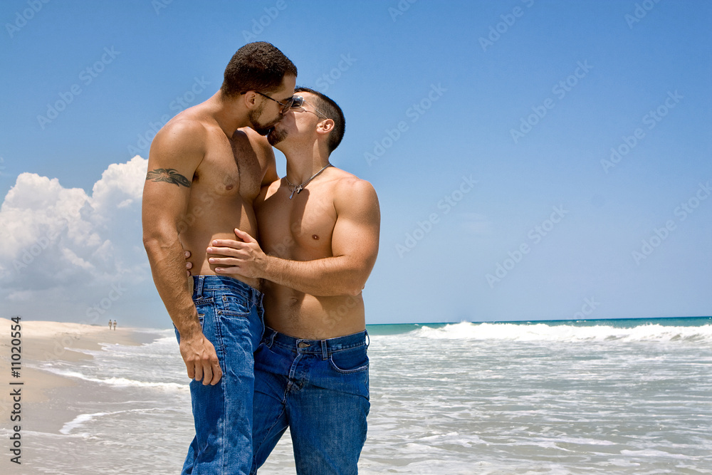 Gay men kissing Stock Photo | Adobe Stock