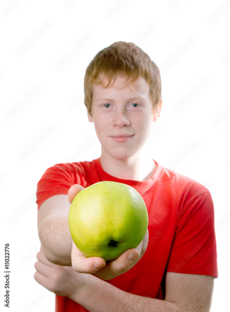 redhead teenager isolated on a white background. redhead teenager isolated on a white background.