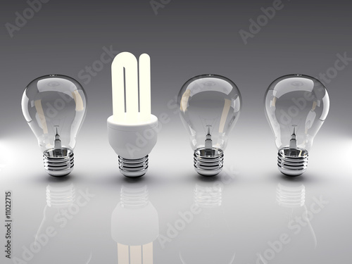Light bulbs 3d rendering