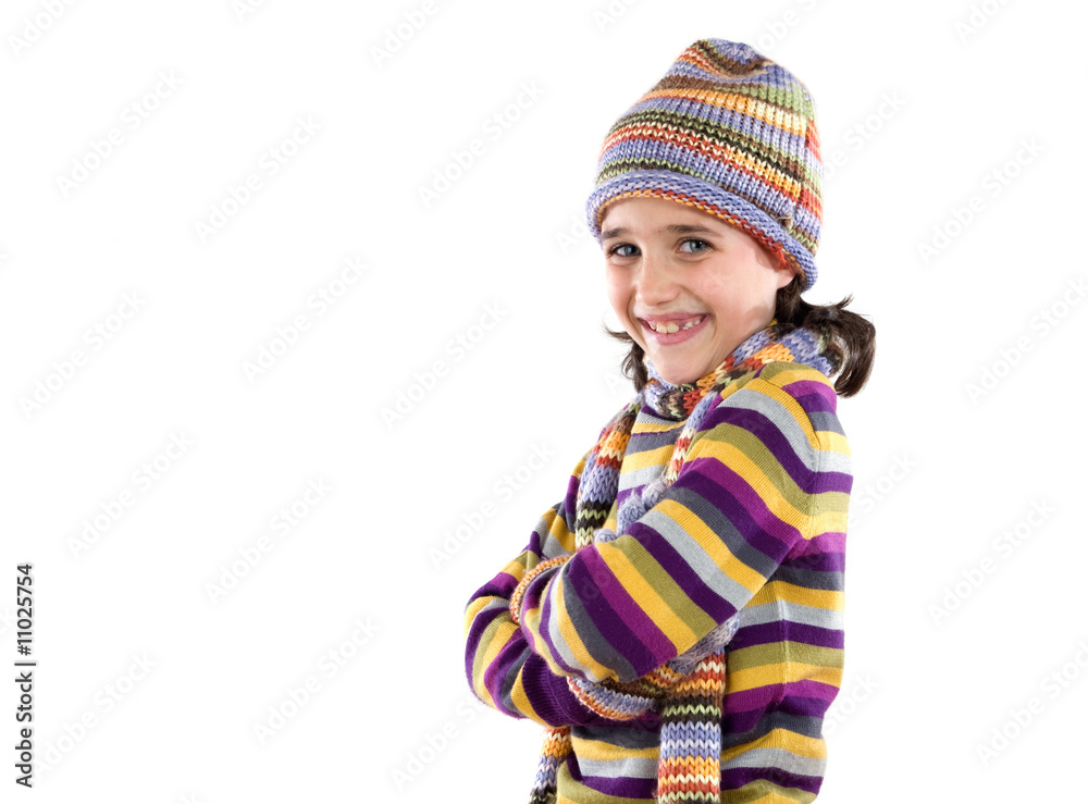 Adorable little girl with clothes for the winter Adorable little girl with clothes for the winter