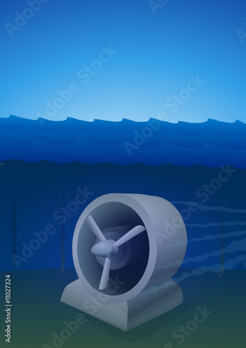 Hydrolienne au fond de la mer