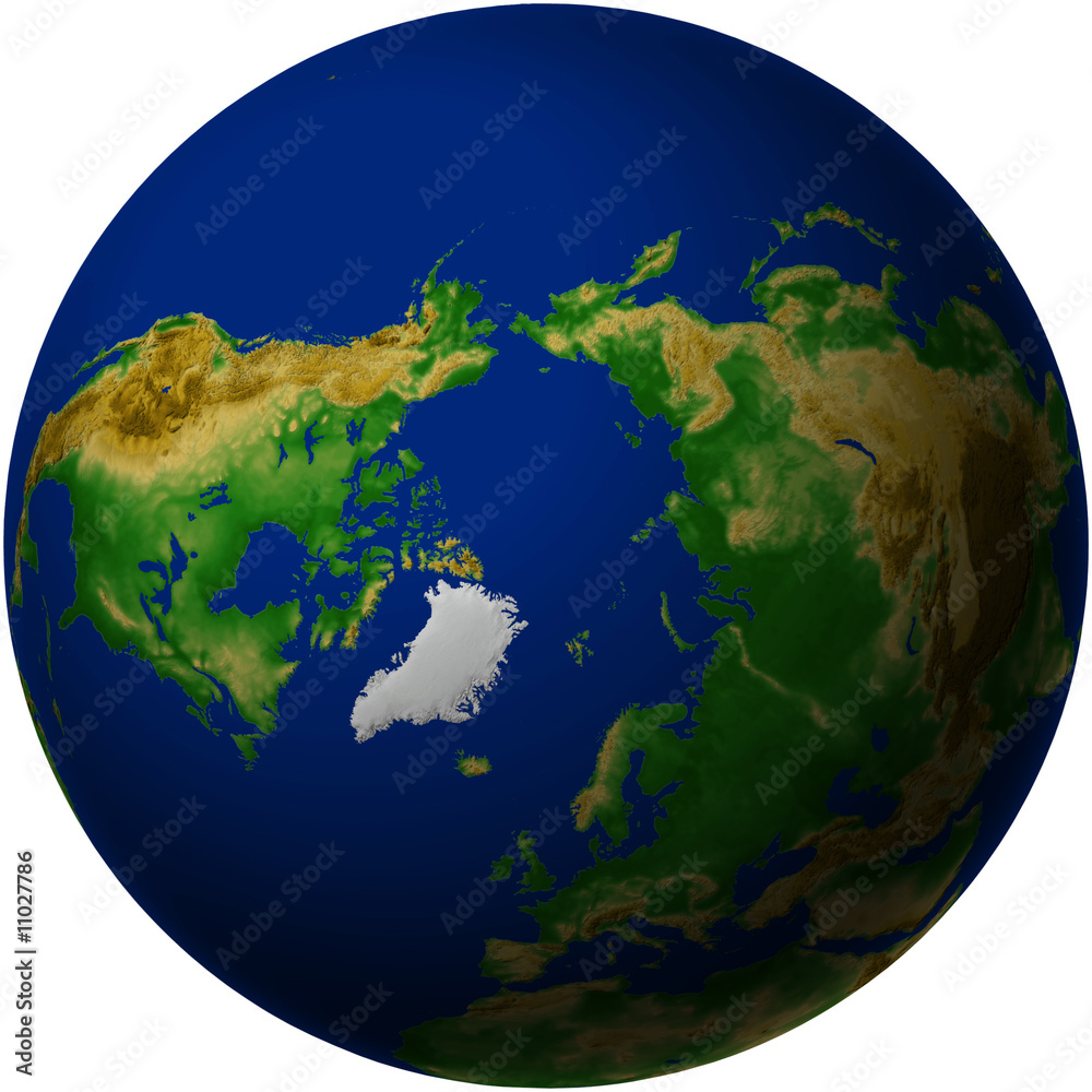 Fototapeta premium Globe over North Pole