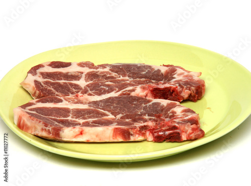 assiette de viande échine de porc