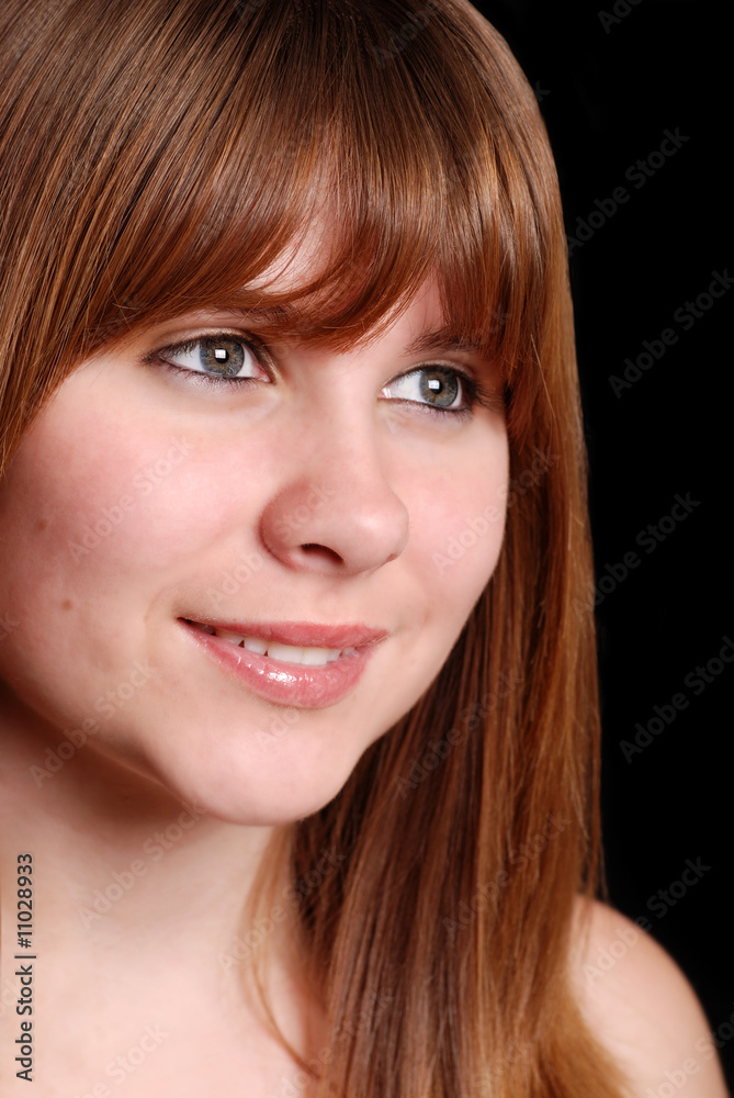 Teen female on a black background Teen female on a black background